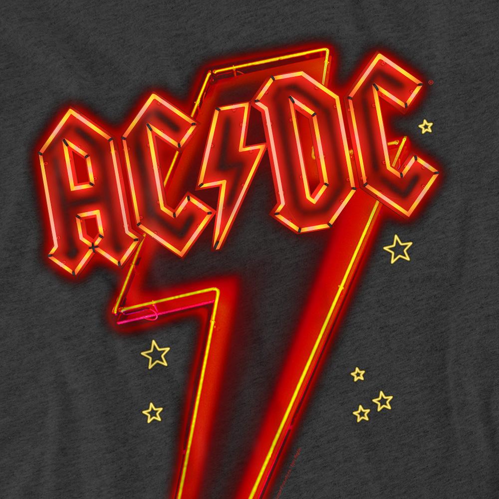 Charcoal - Side - AC-DC Unisex Adult Neon Bolt T-Shirt