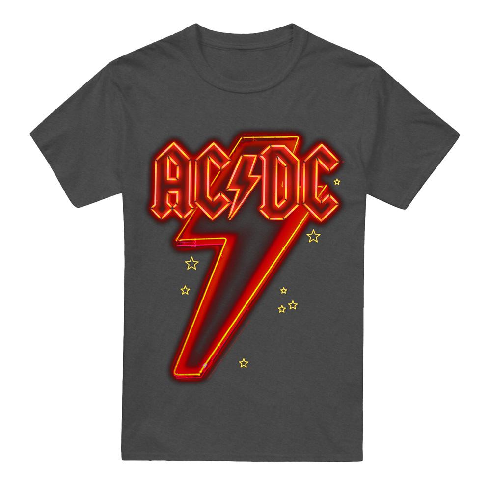 Charcoal - Front - AC-DC Unisex Adult Neon Bolt T-Shirt