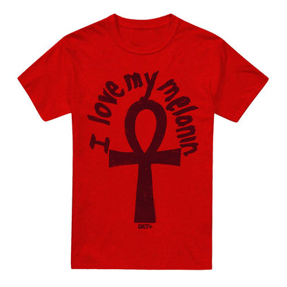 Red - Front - BET Unisex Adult I Love My Melanin T-Shirt