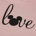Dusky Pink - Side - Disney Womens-Ladies Love Mickey Hoodie