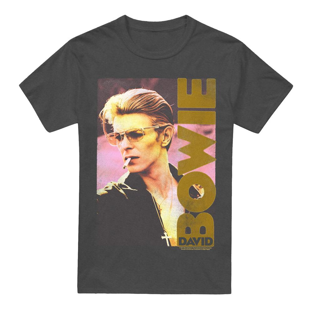 Charcoal - Front - David Bowie Unisex Adult Smokin T-Shirt