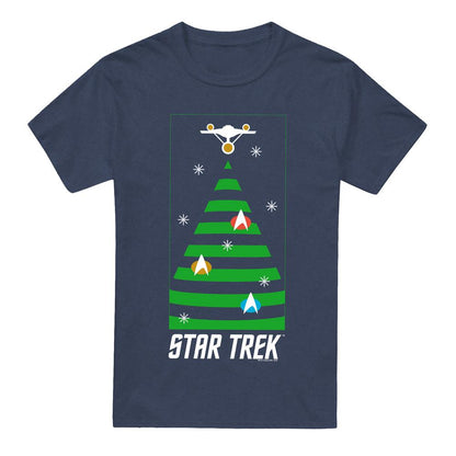 Navy - Front - Star Trek: The Original Series Unisex Adult Christmas Tree T-Shirt