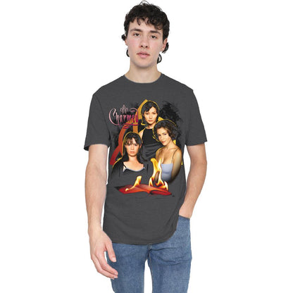 Charcoal - Side - Charmed Unisex Adult Original Three T-Shirt