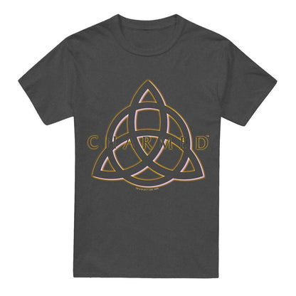 Charcoal - Front - Charmed Unisex Adult Triple Linked Logo T-Shirt