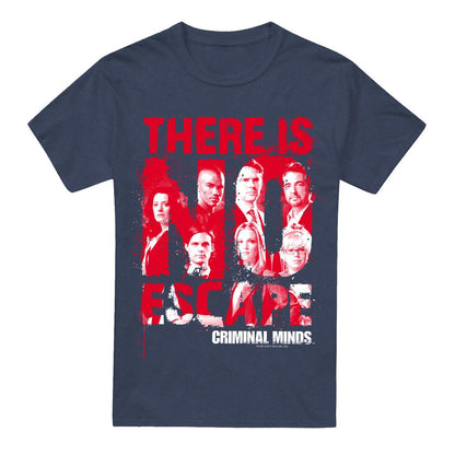 Navy - Front - Criminal Minds Unisex Adult No Escape T-Shirt