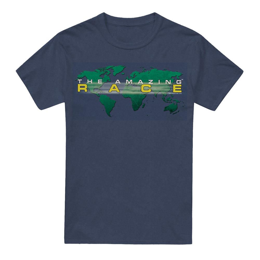 Navy - Front - The Amazing Race Unisex Adult Around the World T-Shirt