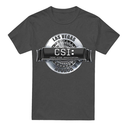 Charcoal - Front - CSI Unisex Adult Rendered Logo T-Shirt