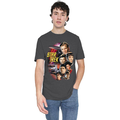 Charcoal - Side - Star Trek Unisex Adult The Classic Crew T-Shirt