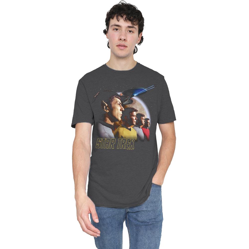Charcoal - Lifestyle - Star Trek Unisex Adult Forward to Adventure T-Shirt