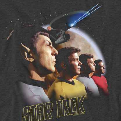 Charcoal - Pack Shot - Star Trek Unisex Adult Forward to Adventure T-Shirt
