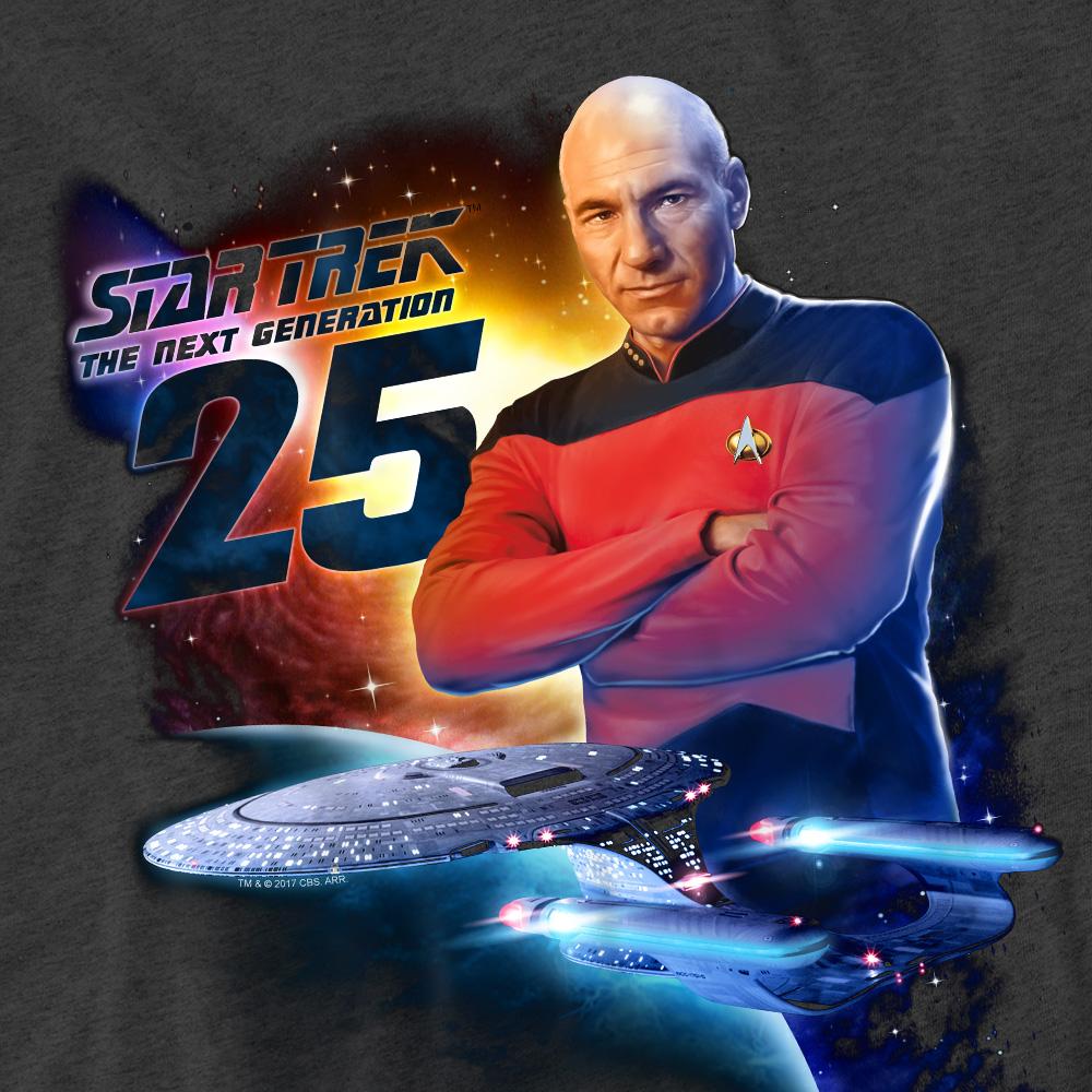 Charcoal - Side - Star Trek Unisex Adult The Next Generation 25 T-Shirt