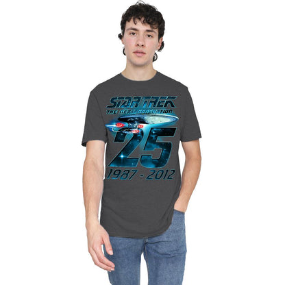 Charcoal - Lifestyle - Star Trek Unisex Adult Enterprise 25 T-Shirt