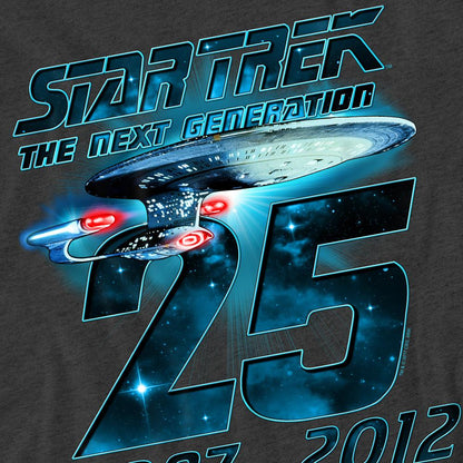 Charcoal - Pack Shot - Star Trek Unisex Adult Enterprise 25 T-Shirt