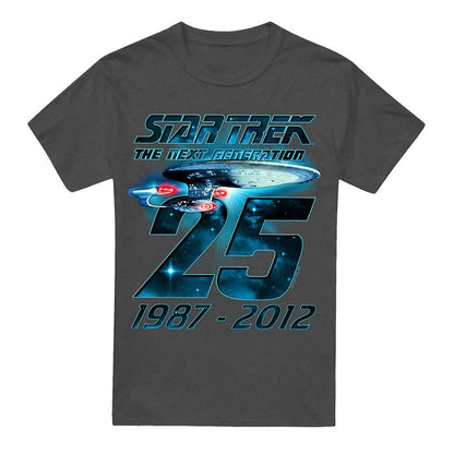 Charcoal - Front - Star Trek Unisex Adult Enterprise 25 T-Shirt