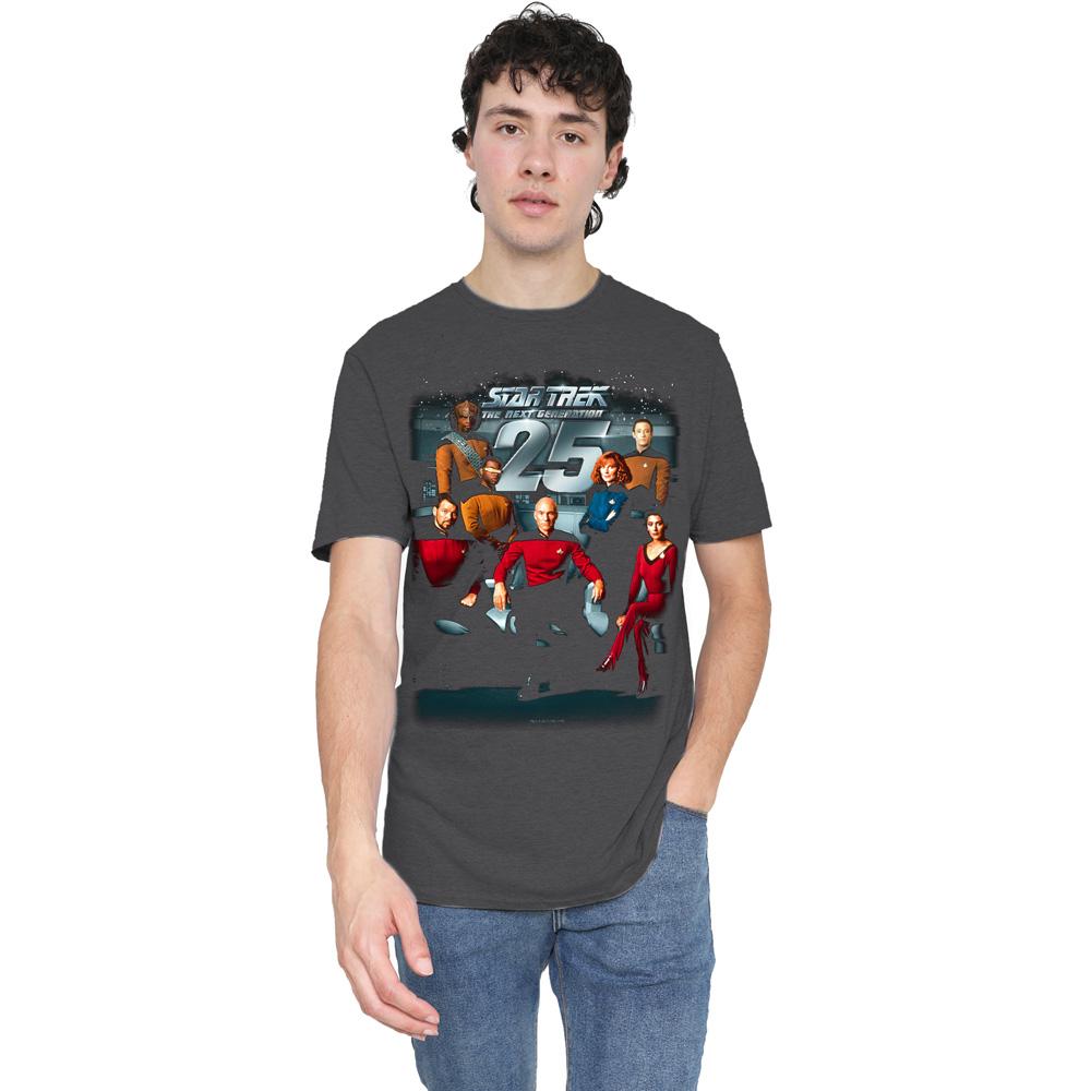 Charcoal - Side - Star Trek Unisex Adult 25th Anniversary T-Shirt