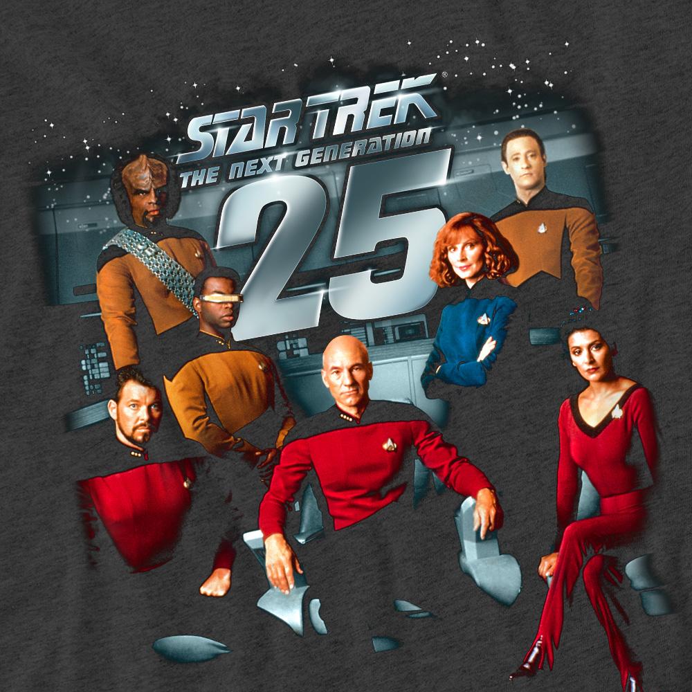 Charcoal - Pack Shot - Star Trek Unisex Adult 25th Anniversary T-Shirt