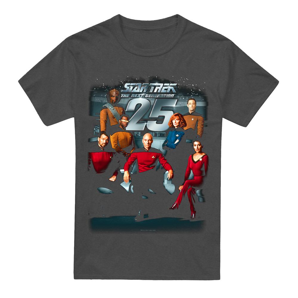 Charcoal - Front - Star Trek Unisex Adult 25th Anniversary T-Shirt