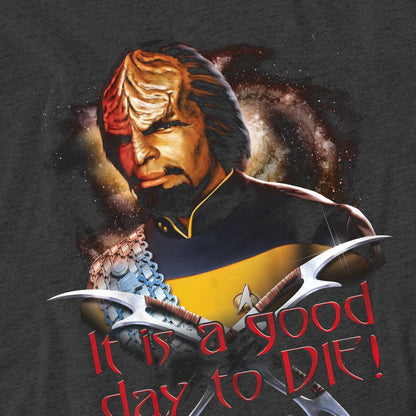 Charcoal - Pack Shot - Star Trek Unisex Adult Good Day to Die T-Shirt