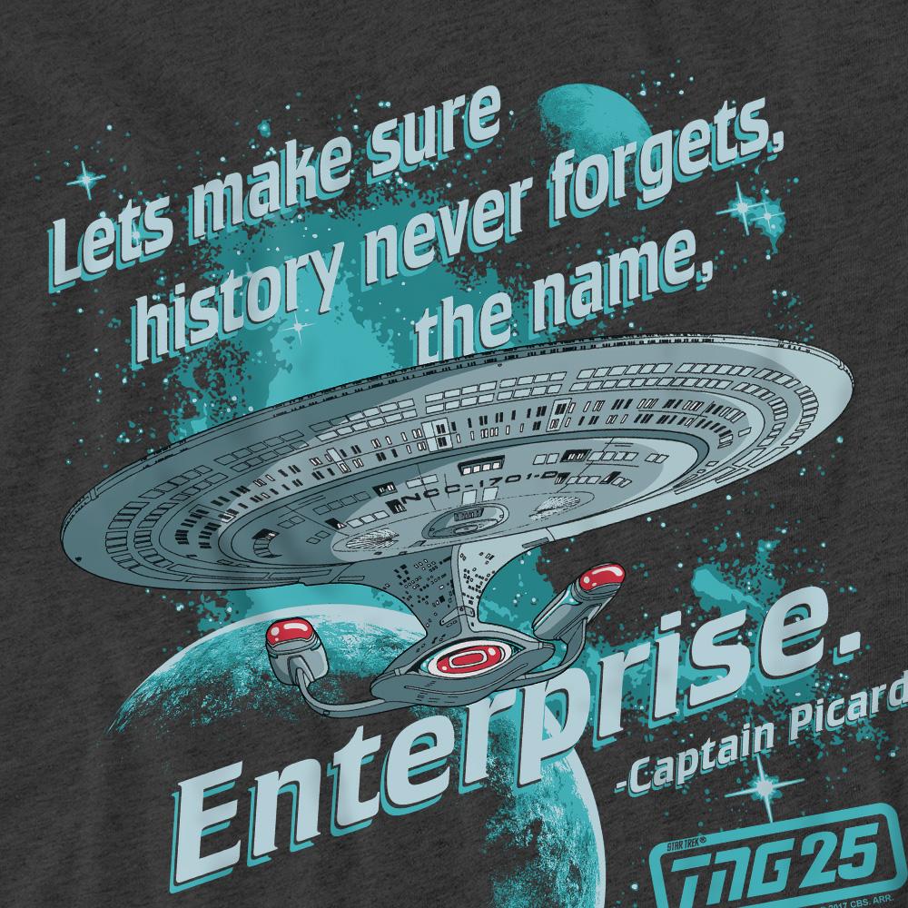 Charcoal - Pack Shot - Star Trek Unisex Adult Never Forget T-Shirt