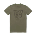 Military Green - Front - Transformers Mens Autobots Outline Logo T-Shirt