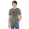 Military Green - Side - Transformers Mens Autobots Outline Logo T-Shirt