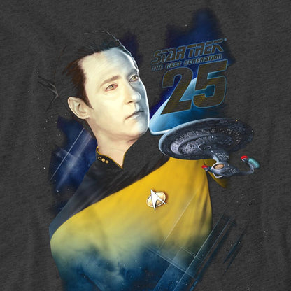 Charcoal - Pack Shot - Star Trek Unisex Adult 25th Data T-Shirt