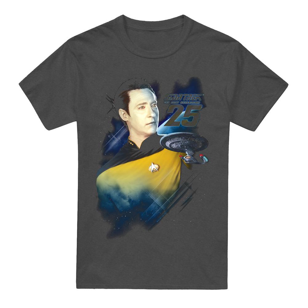 Charcoal - Front - Star Trek Unisex Adult 25th Data T-Shirt