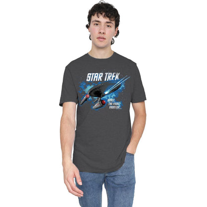 Charcoal - Side - Star Trek Unisex Adult The Final Frontier T-Shirt
