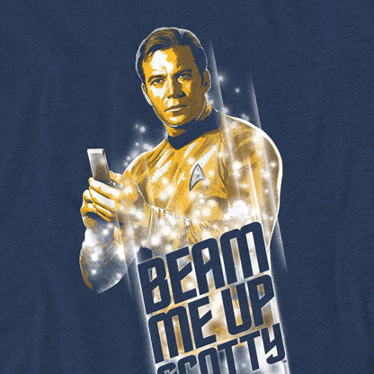 Navy - Side - Star Trek Unisex Adult Beam Me Up T-Shirt