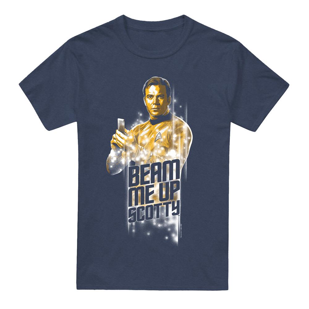 Navy - Front - Star Trek Unisex Adult Beam Me Up T-Shirt