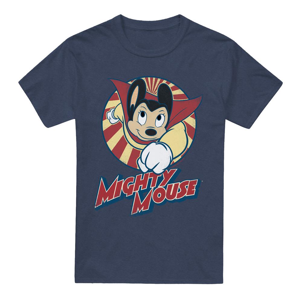 Navy - Front - Mighty Mouse Unisex Adult The One The Only T-Shirt
