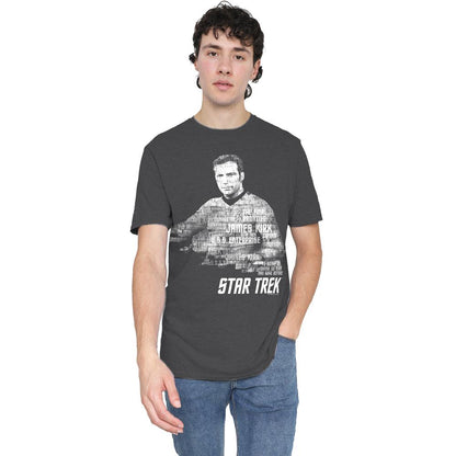 Charcoal - Lifestyle - Star Trek Unisex Adult Words Captain Kirk T-Shirt