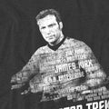 Charcoal - Pack Shot - Star Trek Unisex Adult Words Captain Kirk T-Shirt