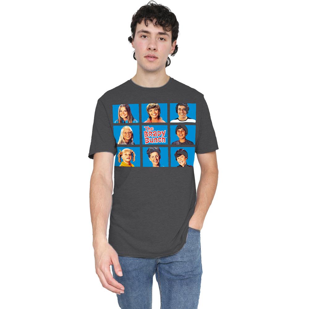 Charcoal - Lifestyle - The Brady Bunch Unisex Adult Framed T-Shirt