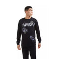 Black - Side - NASA Mens Cluster Long-Sleeved T-Shirt