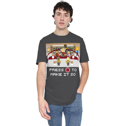 Charcoal - Lifestyle - Star Trek Unisex Adult Make It So Pixel T-Shirt