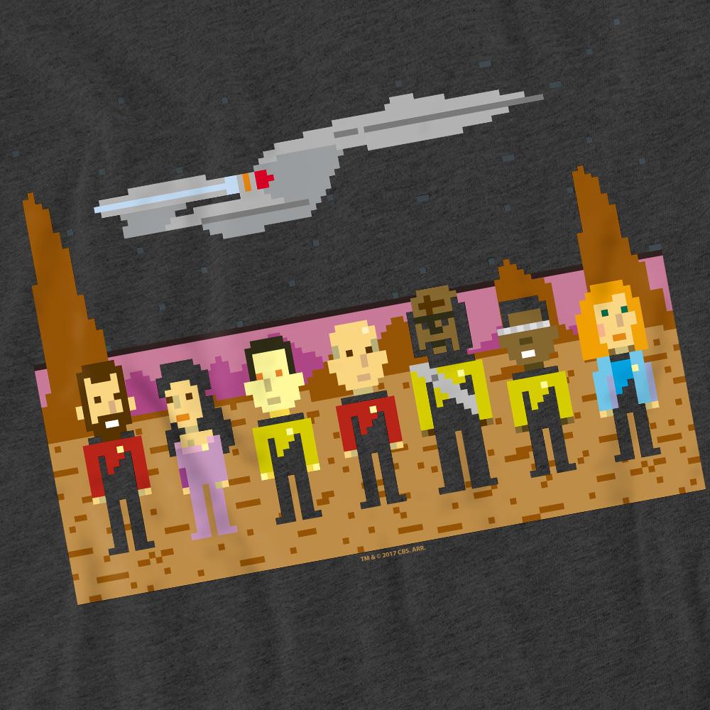 Charcoal - Pack Shot - Star Trek Unisex Adult The Next Generation Trexel Crew T-Shirt