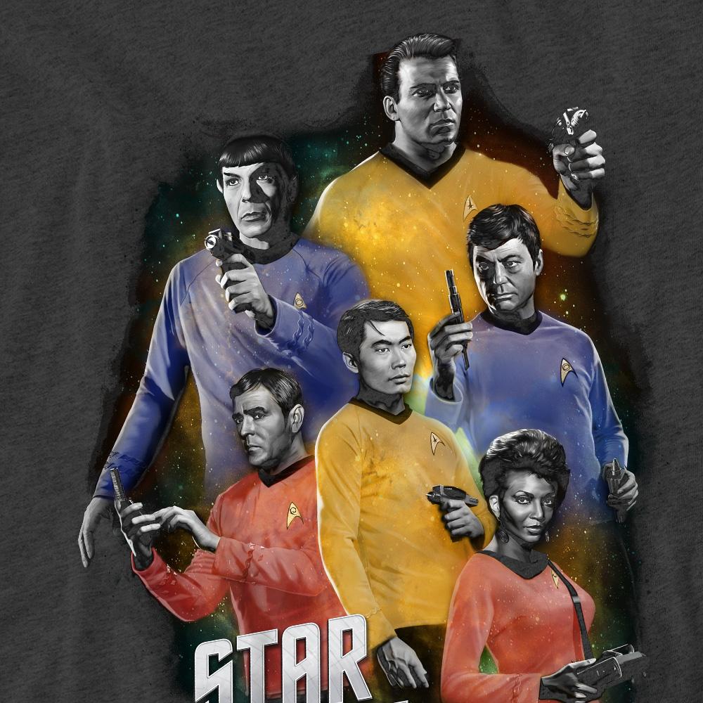 Charcoal - Pack Shot - Star Trek Unisex Adult Galaxy Glow T-Shirt