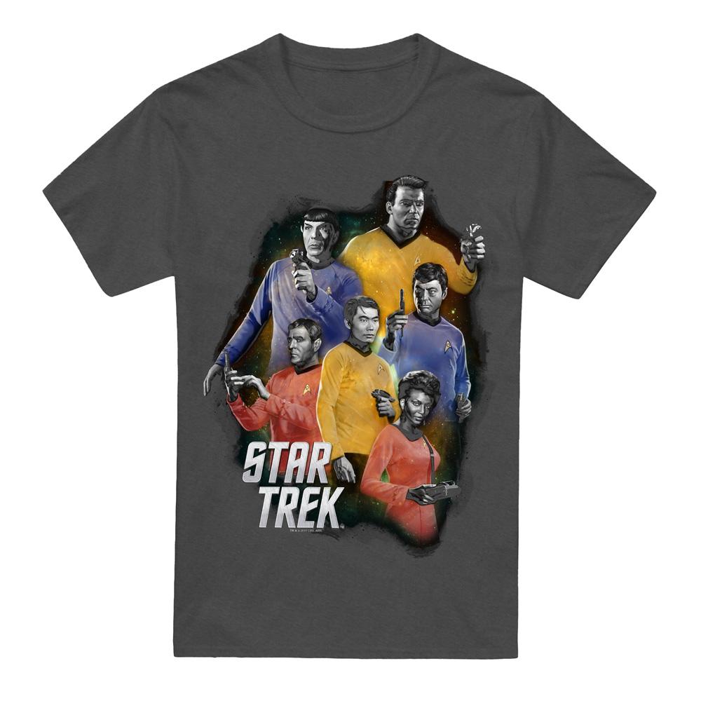 Charcoal - Front - Star Trek Unisex Adult Galaxy Glow T-Shirt