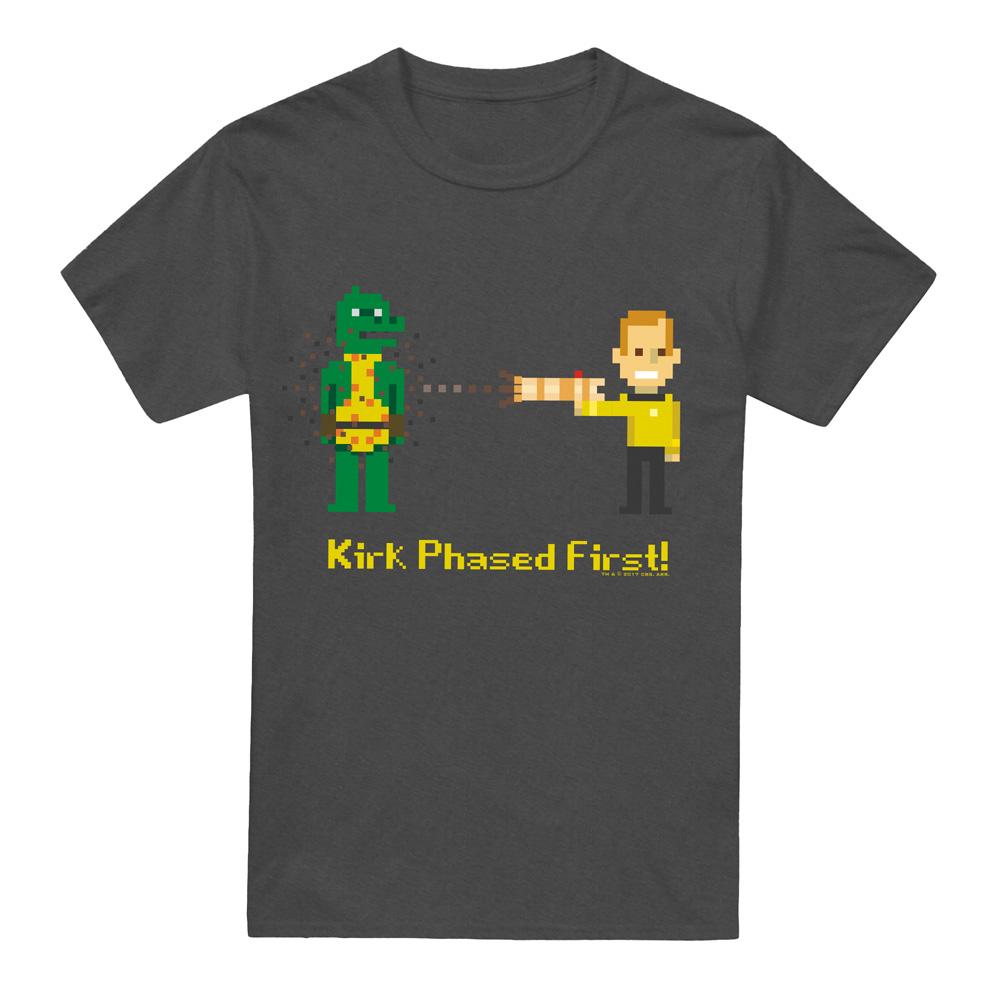 Charcoal - Front - Star Trek Unisex Adult Kirk Phased First T-Shirt