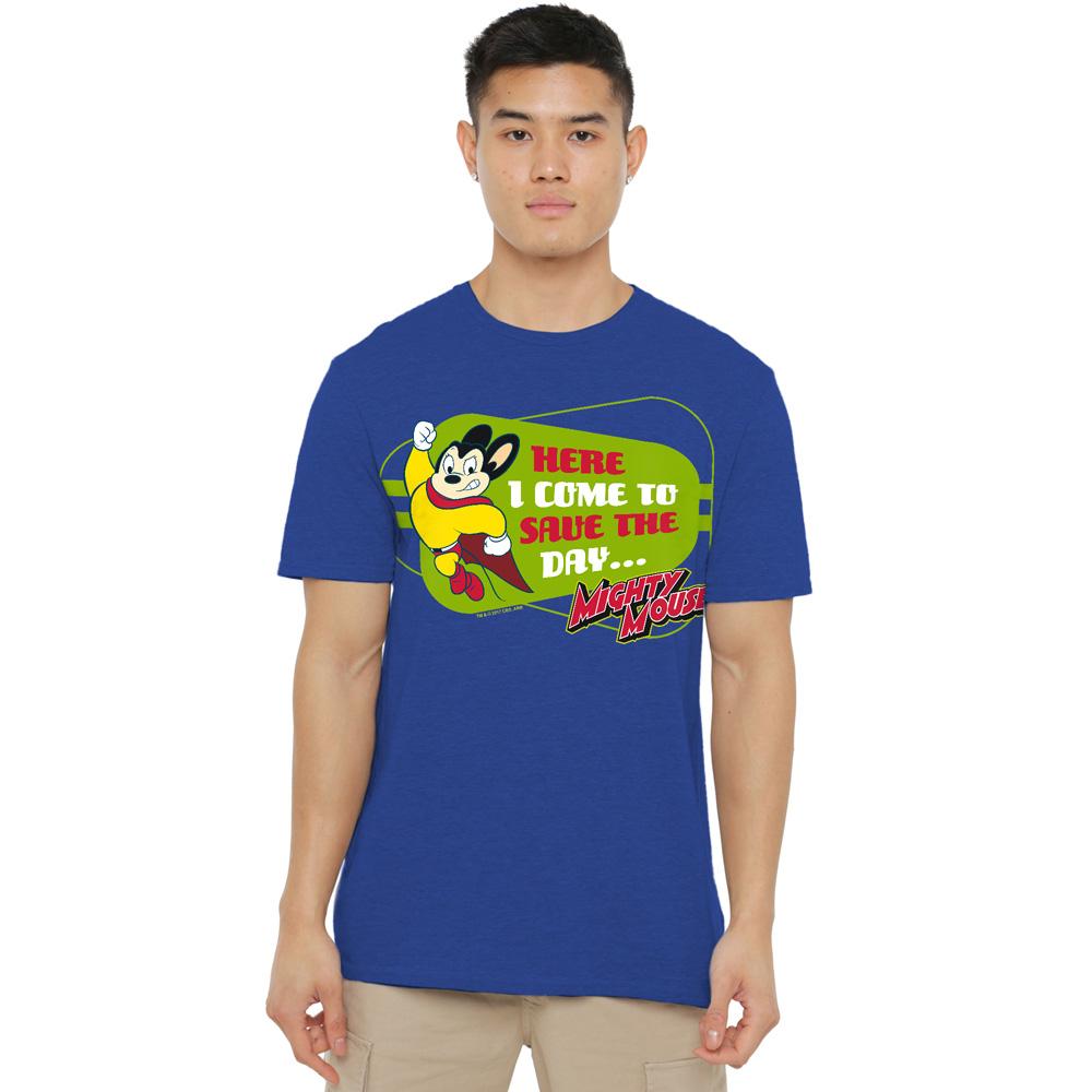 Royal Blue - Lifestyle - Mighty Mouse Unisex Adult Here I Come T-Shirt