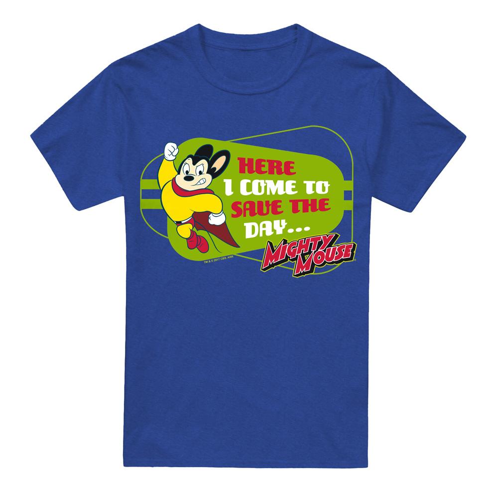 Royal Blue - Front - Mighty Mouse Unisex Adult Here I Come T-Shirt