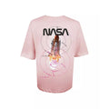 Blush Pink - Back - NASA Womens-Ladies Rocket Oversized T-Shirt