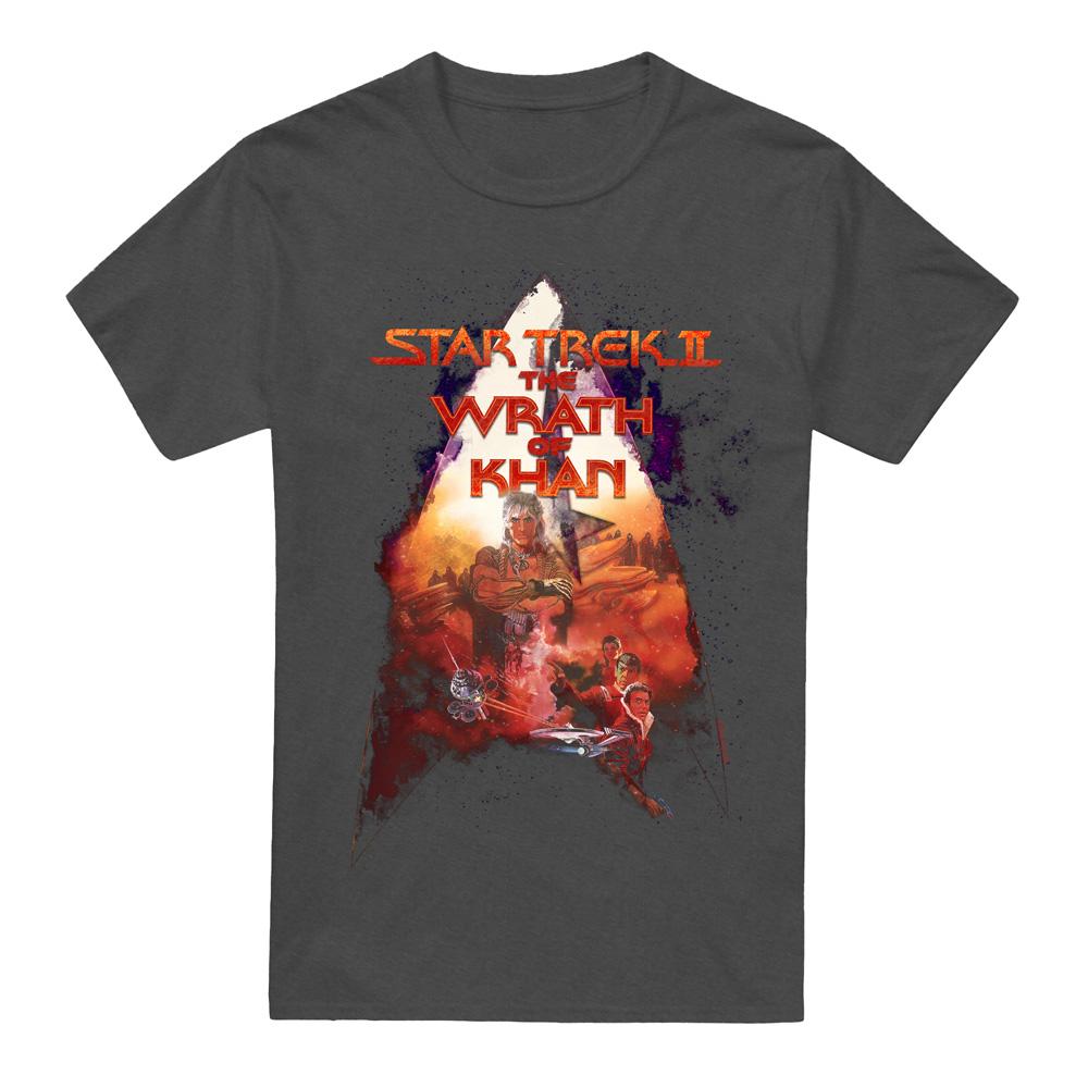 Charcoal - Front - Star Trek Unisex Adult The Wrath of Khan Poster T-Shirt