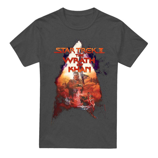Charcoal - Front - Star Trek Unisex Adult The Wrath of Khan Poster T-Shirt