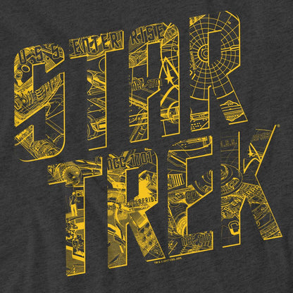 Charcoal - Pack Shot - Star Trek Unisex Adult Schematic Logo T-Shirt
