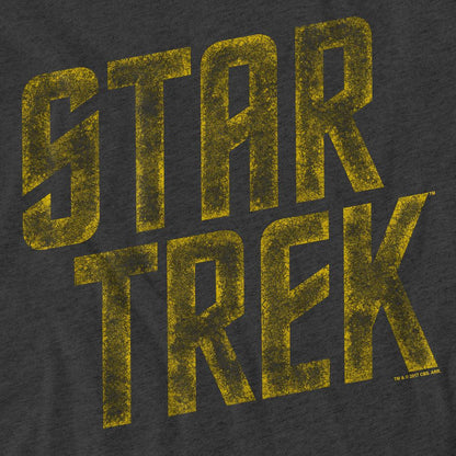 Charcoal - Pack Shot - Star Trek Unisex Adult Distressed Logo T-Shirt