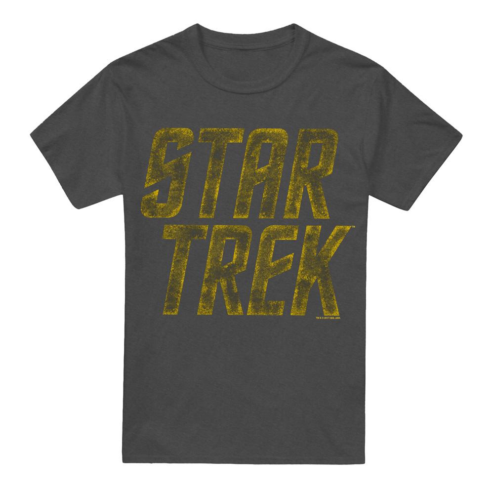 Charcoal - Front - Star Trek Unisex Adult Distressed Logo T-Shirt