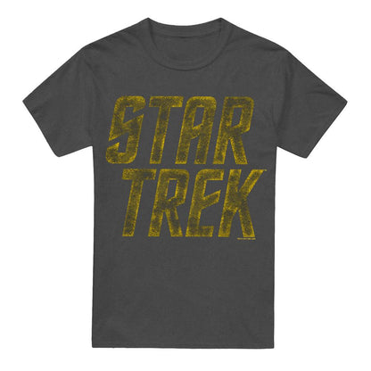 Charcoal - Front - Star Trek Unisex Adult Distressed Logo T-Shirt