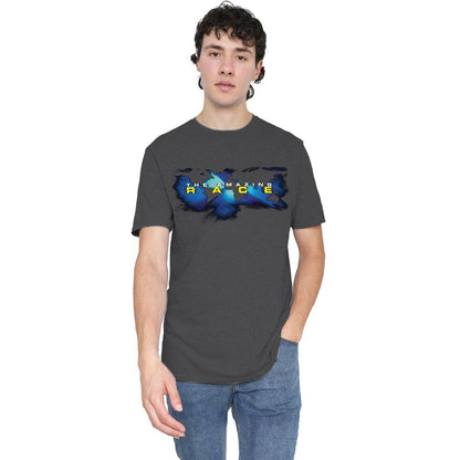 Charcoal - Lifestyle - The Amazing Race Unisex Adult Faded Globe T-Shirt